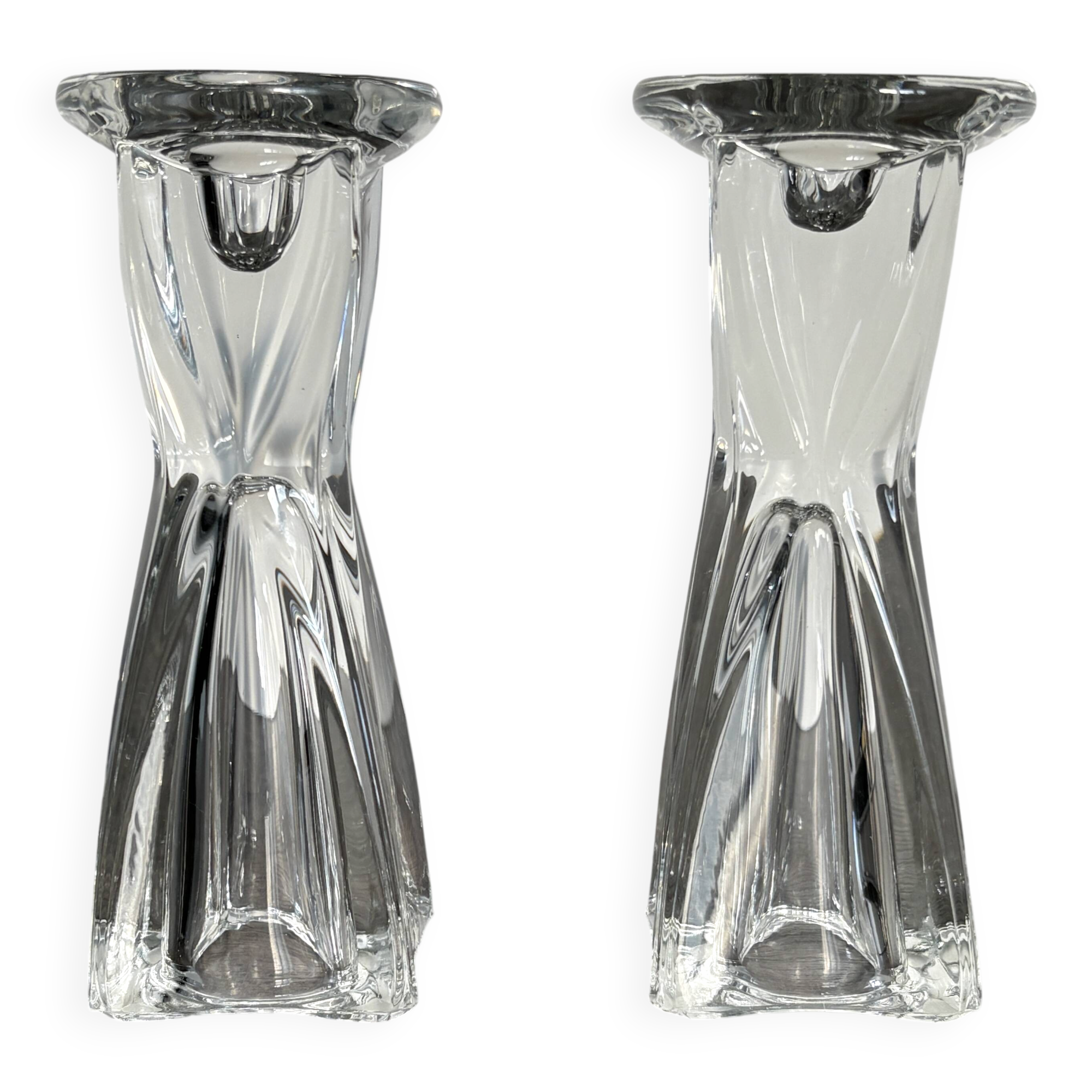 Vintage glass candlestick holders – Scandinavian design