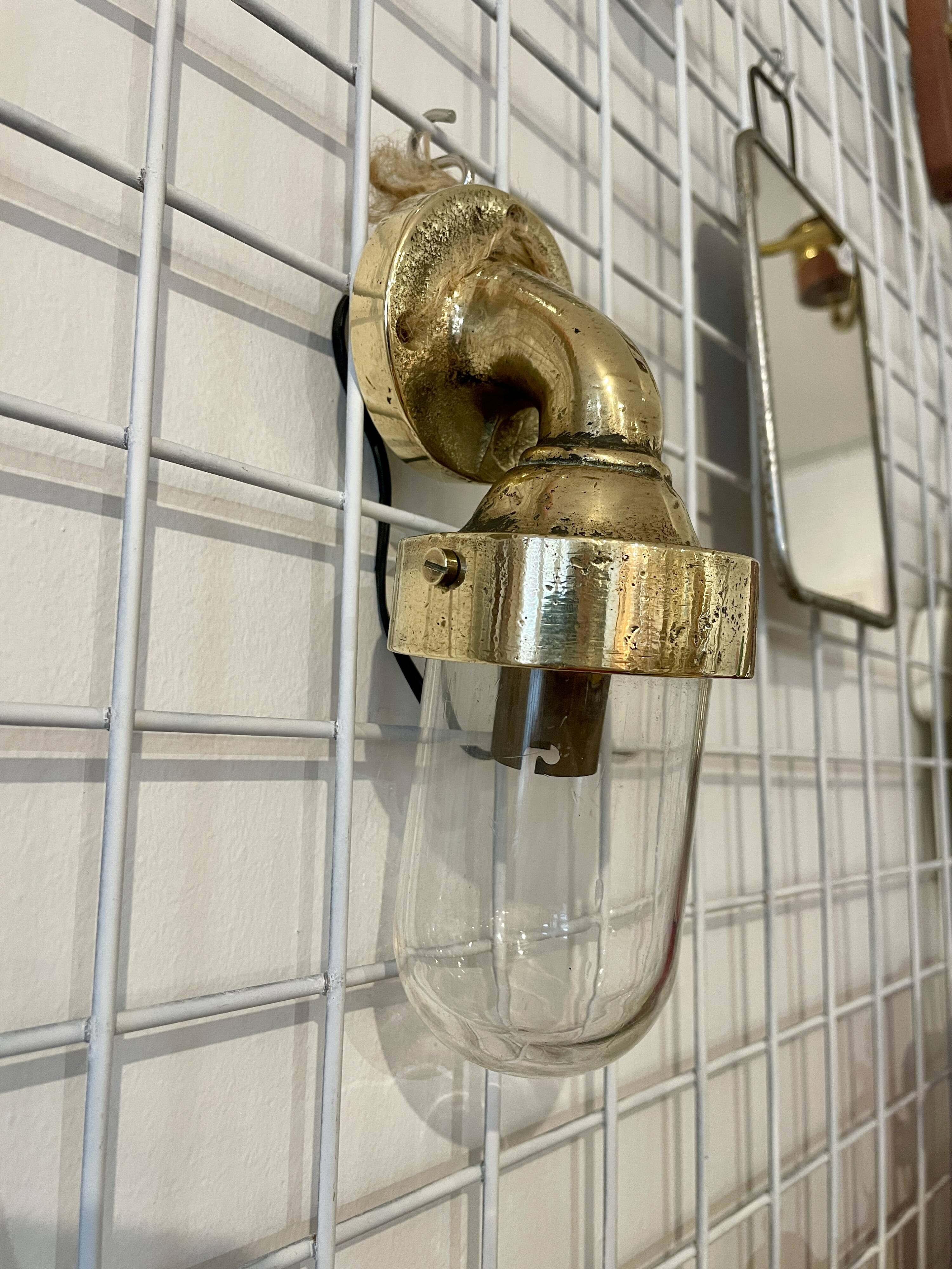 Brass marine wall light