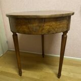 Louis XVI style pedestal table in walnut and walnut veneer