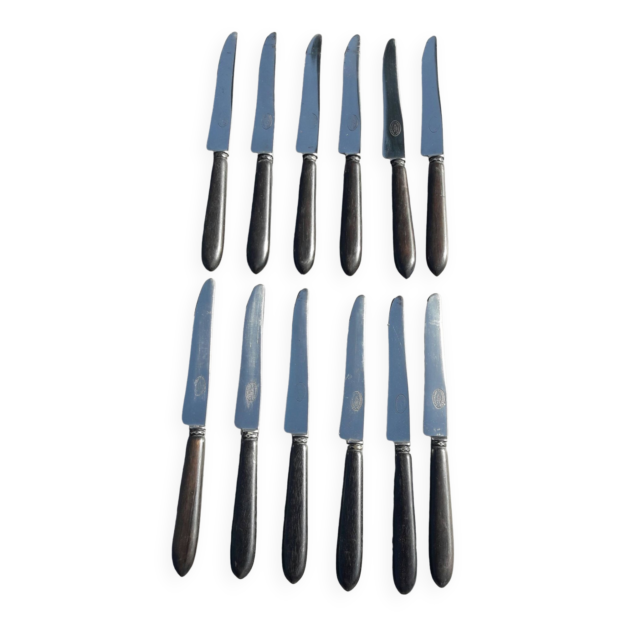 Set of 12 fruit knives with ebony handles coutellerie supérieure