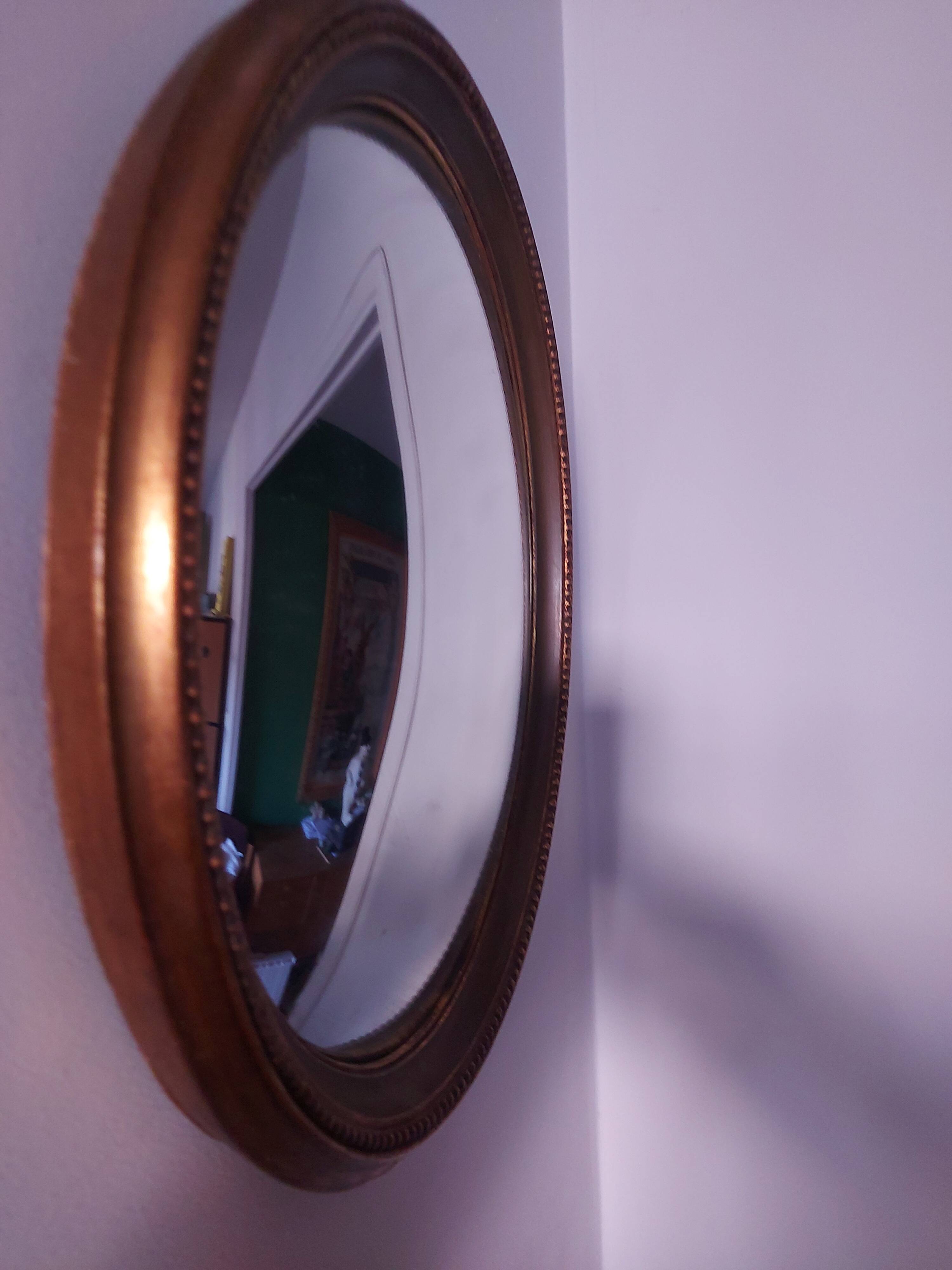 Golden wood witch mirror