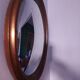 Golden wood witch mirror