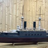 Model representing a battleship of the late nineteenth century