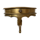 Gold wall shelf with drawer