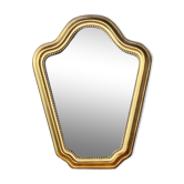 Miroir vintage en bois doré et perlé 27x35cm