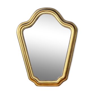 Vintage mirror in gilded and pearl wood 27x35cm
