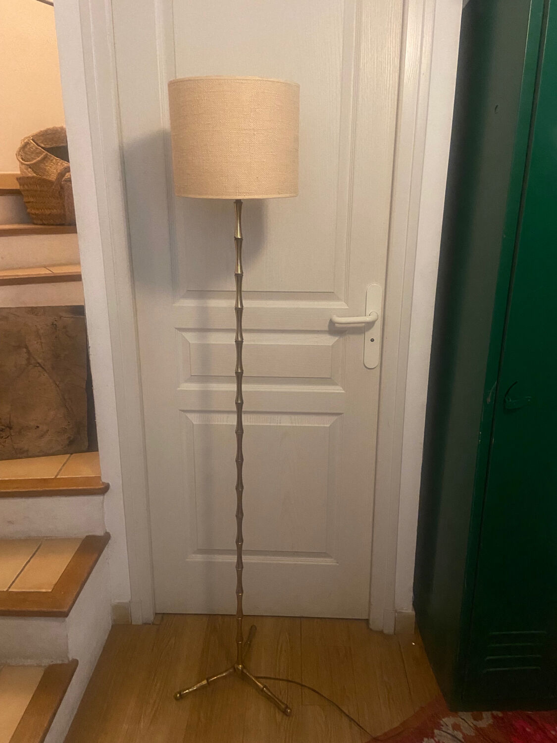 Brass tripod floor lamp from the 60s