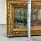 Tableau à l'huile "Marine" signé JP Rousseau