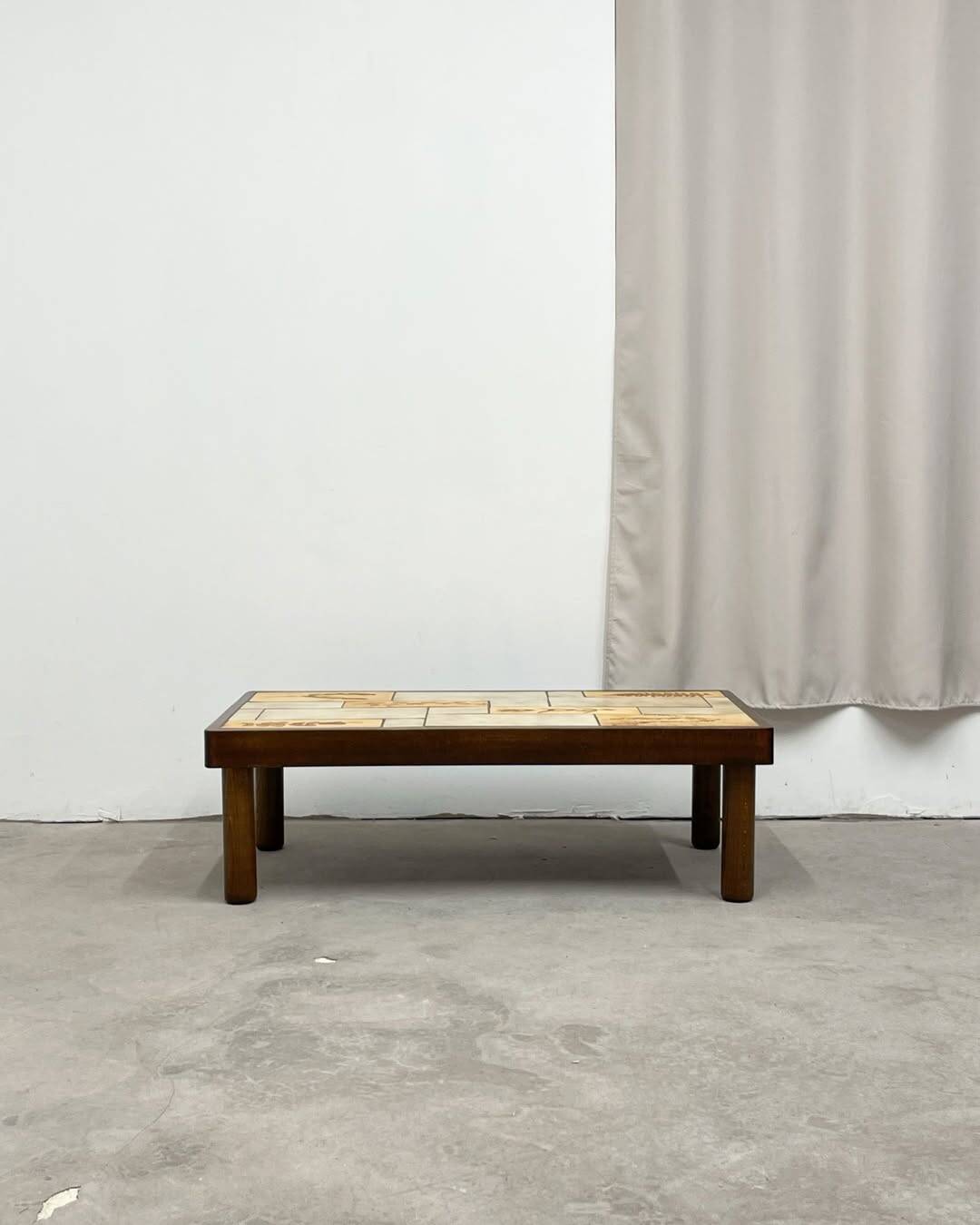 Herbarium ceramic coffee table, circa 1960