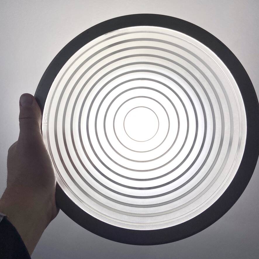 Vintage Holophane Ceiling Light - Fresnel Lens Glass - Industrial Style