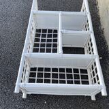 White rattan shelf with braces