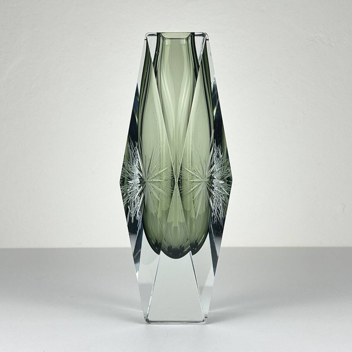 Sommerso vase in Murano glass by Pagnin & Bon, Italy, 1960s