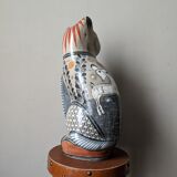Hand-painted decorative ceramic cat from Tonala, Mexico.