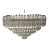 Contemporary clear quadriedro murano glass chandelier