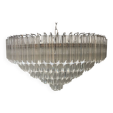 Lustre contemporain en verre quadriedro murano clair
