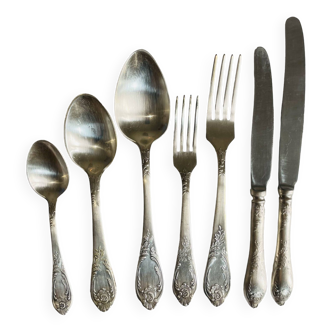 Silver metal household 81 pieces