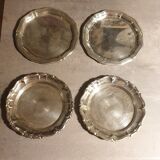 4 carved silver metal coasters