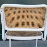 Set of 4 Cesca b32 model chairs in white by Marcel Breuer