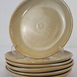 6 assiettes à dessert en grès Puisaye