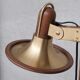 Lampadaire laiton et teck mid-century français