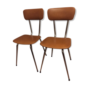 Paire de chaises en skaï vintage