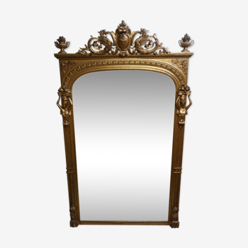 Miroir ancien orné de cariatides 193cm