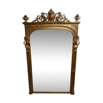 Miroir ancien orné de cariatides 193cm
