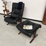 2 "Siesta" armchairs with their ottomans by Ingmar Relling, circa 1970