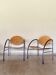 Paire de fauteuils en bois et acier, 1980's