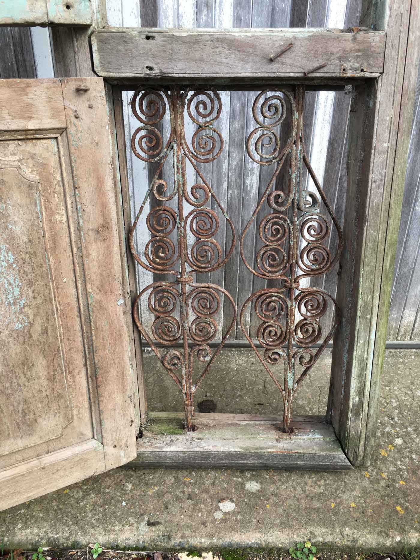 Old patinated teak door