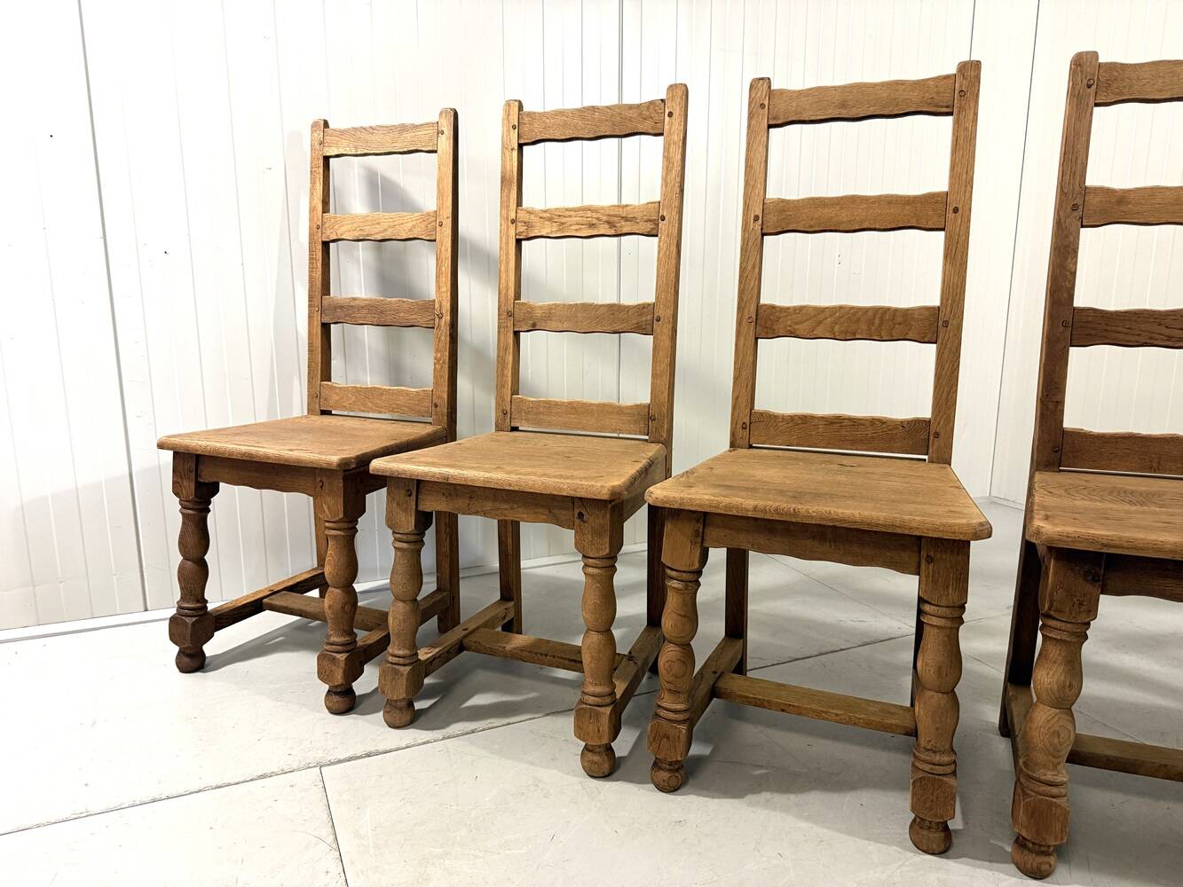 Rustic antique oak high back dining chairs 1900’s