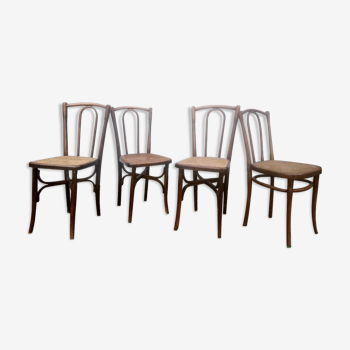 Set de quatre chaises bistrot 1900