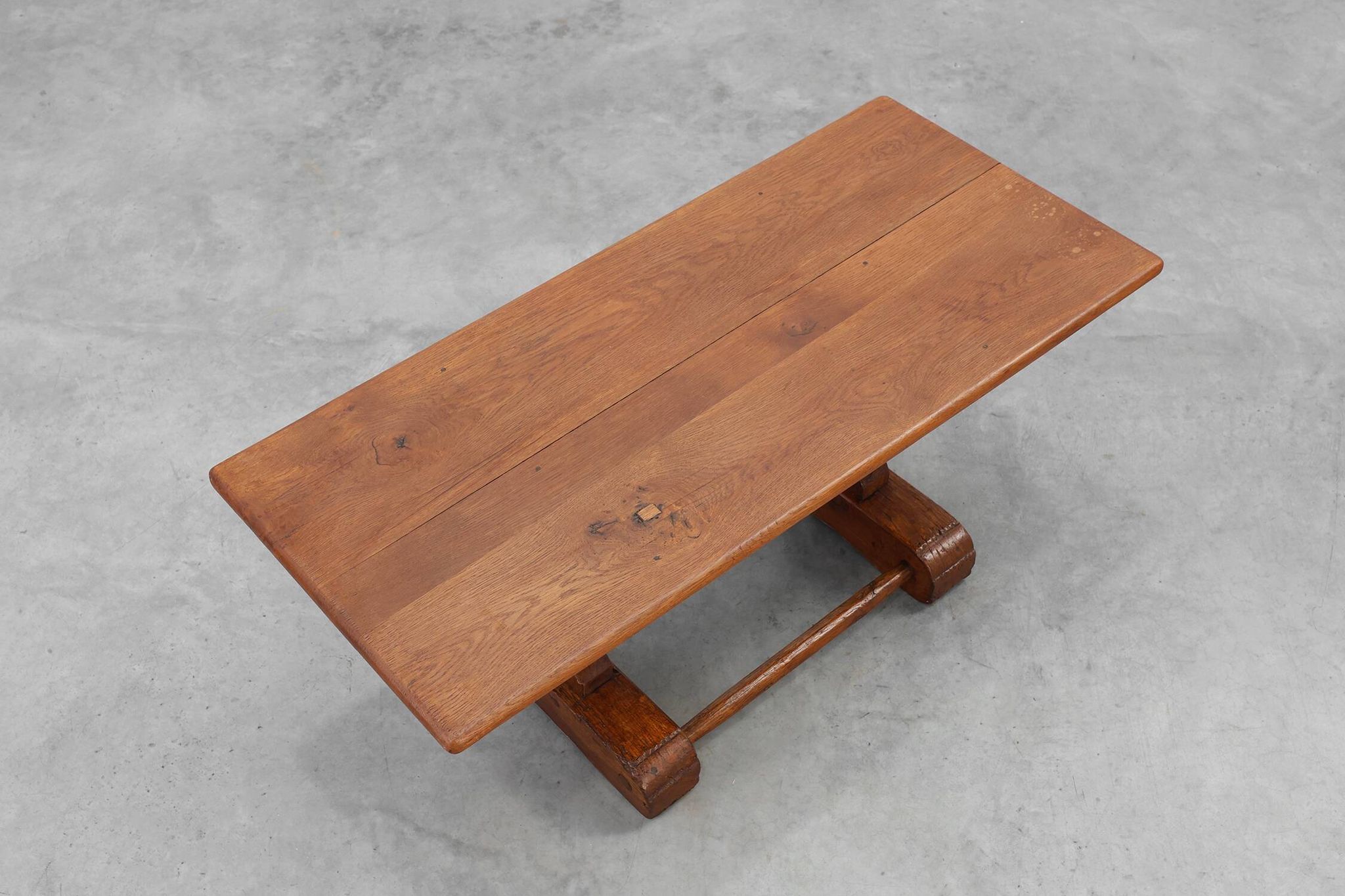 Antique Oak Monastery Coffee Table, France 17th Century