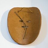 Mexican folk art mask in colored terracotta, 1970s