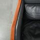 Set of 2 black leather Art Deco design armchairs in good condition