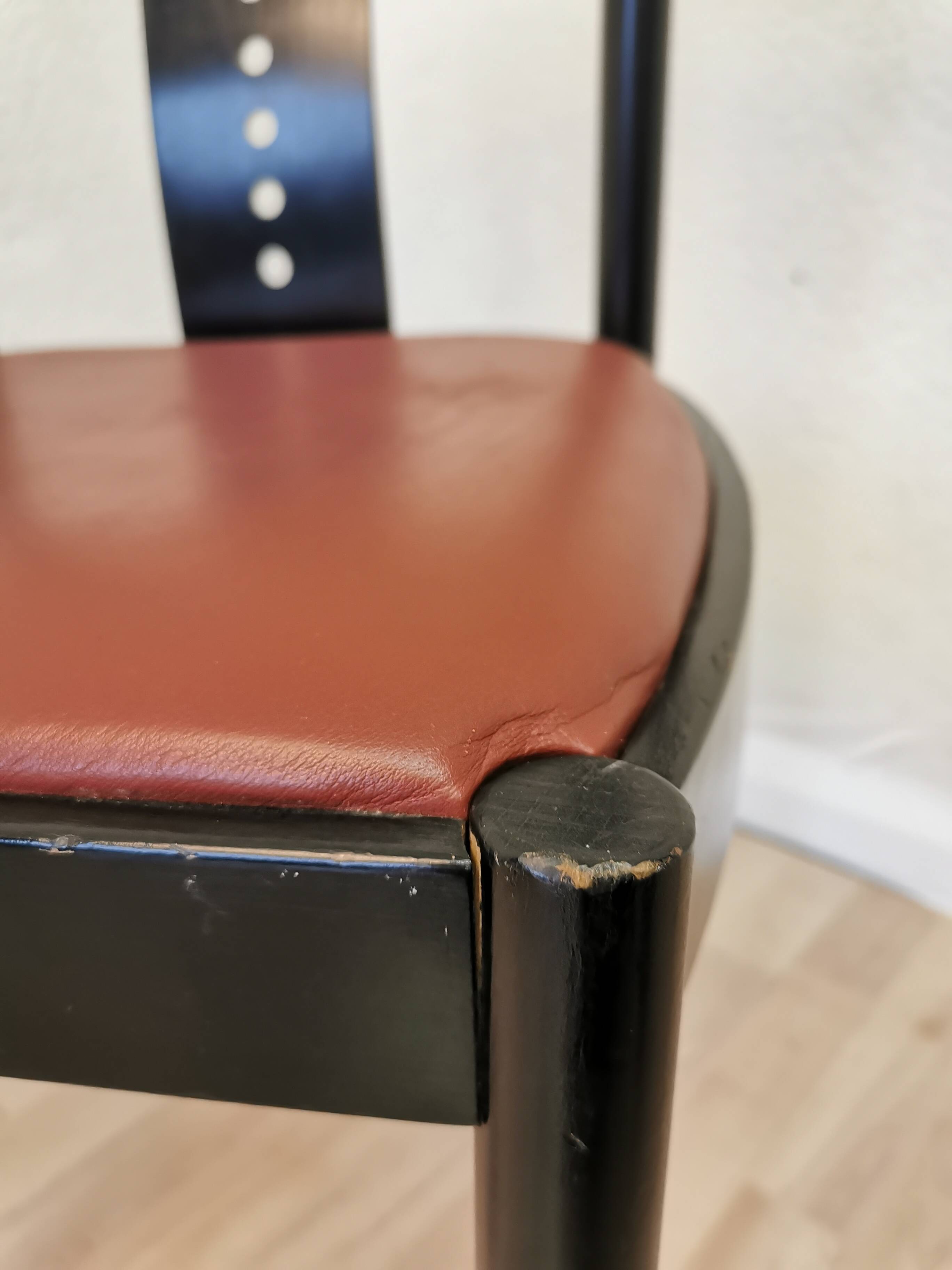 Vintage THONET Bentwood Dining Chair: Postmodern Brown Leather Seat