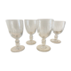 4 verres anciens à pied avec pans coupés
