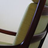 Vintage mahogany senator high back lounge chair by Ole Wanscher for Cado, 1960s
