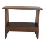 Small brutalist oak table