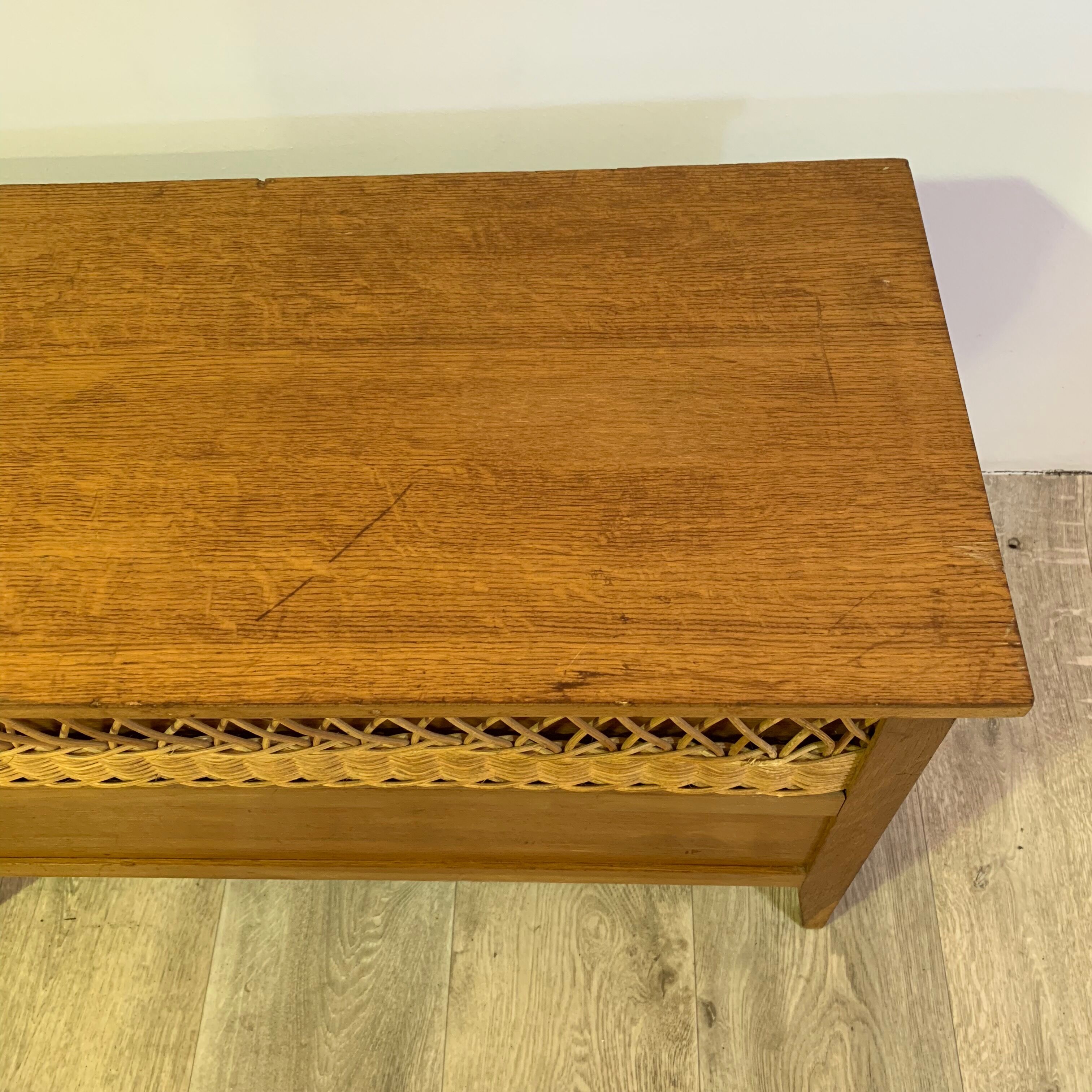 Vintage rattan toy box