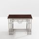 Modernist Art Deco walnut and nickel-plated metal bar table circa 1930