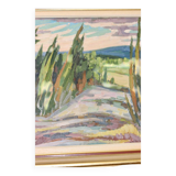 Oil painting on Swedish panel from the mid-century "Forest Landscape" - Vintage and framed