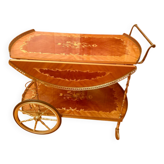 Dessert, marquetry bar cart in flower.