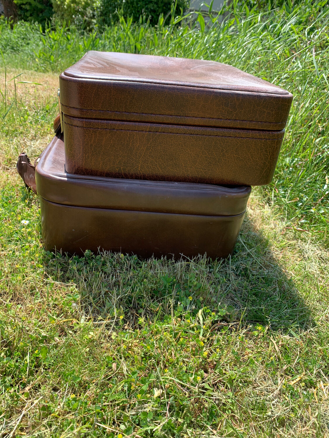 Antique leather suitcases