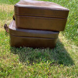 Antique leather suitcases