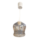 Suspension vintage en verre moulé ambré