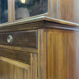 English walnut two-body library from the early 20th century.