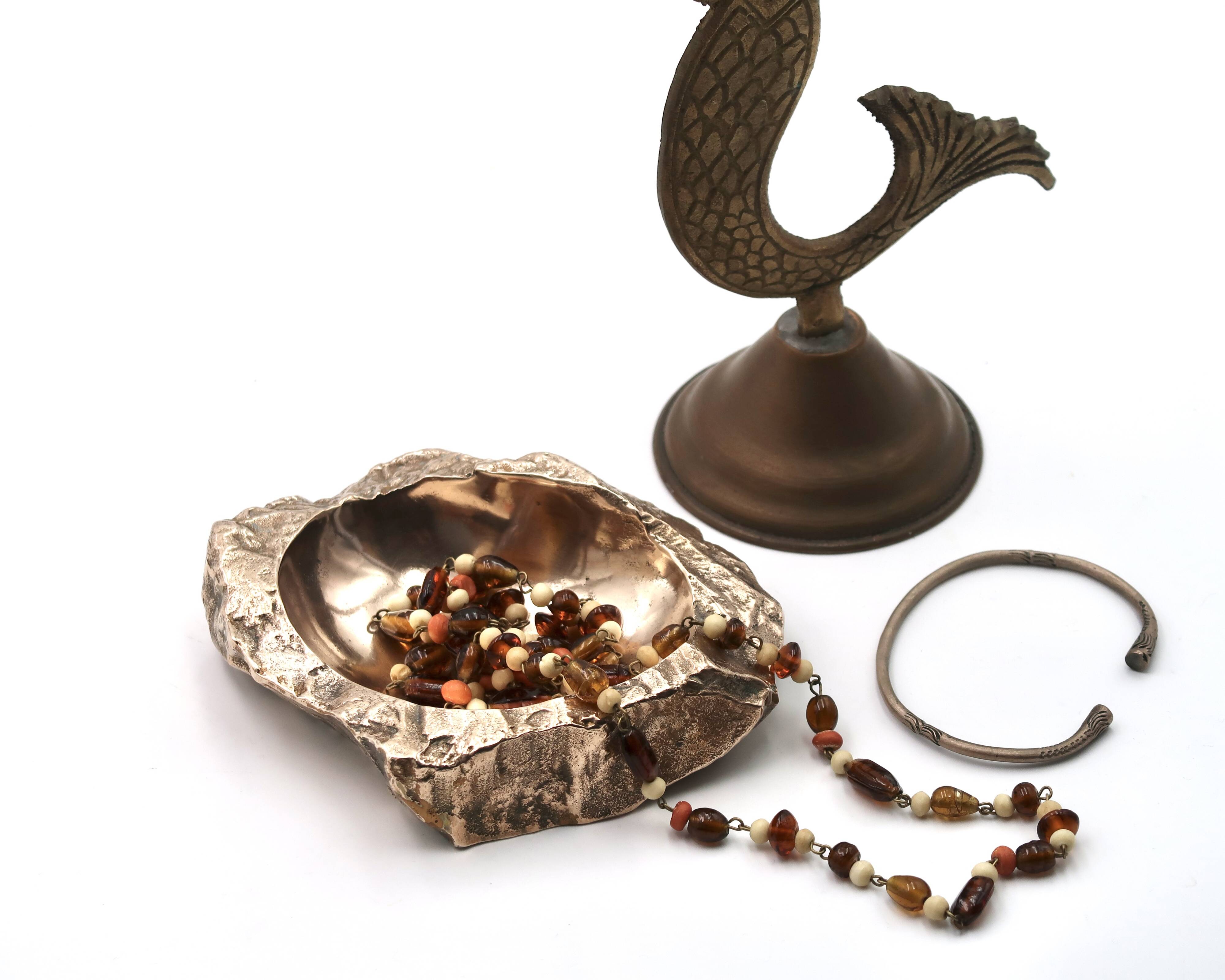 "ROC" bronze ashtray and catchall by Monique Gerber