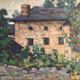 Ancient landscape painting of Auvergne , signed Gabriel Moiselet 20th century