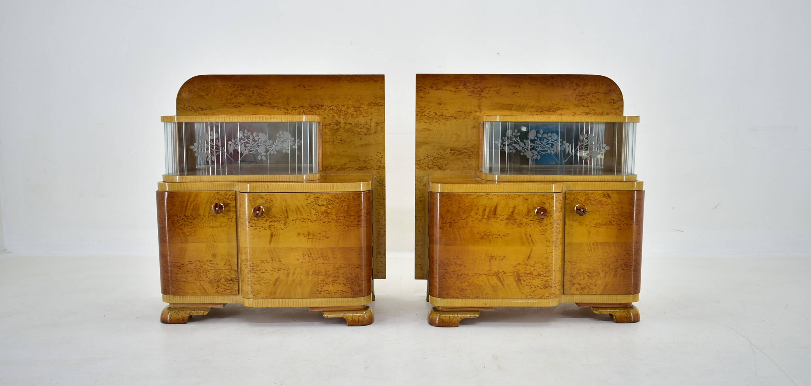 1939s set of Art Deco bedside tables, Czechoslovakia